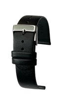 Horlogeband-horlogebandje-Zwart-22mm-Echt Leer-Recht-Glad-Soepel-Zacht-Leer-22 mm