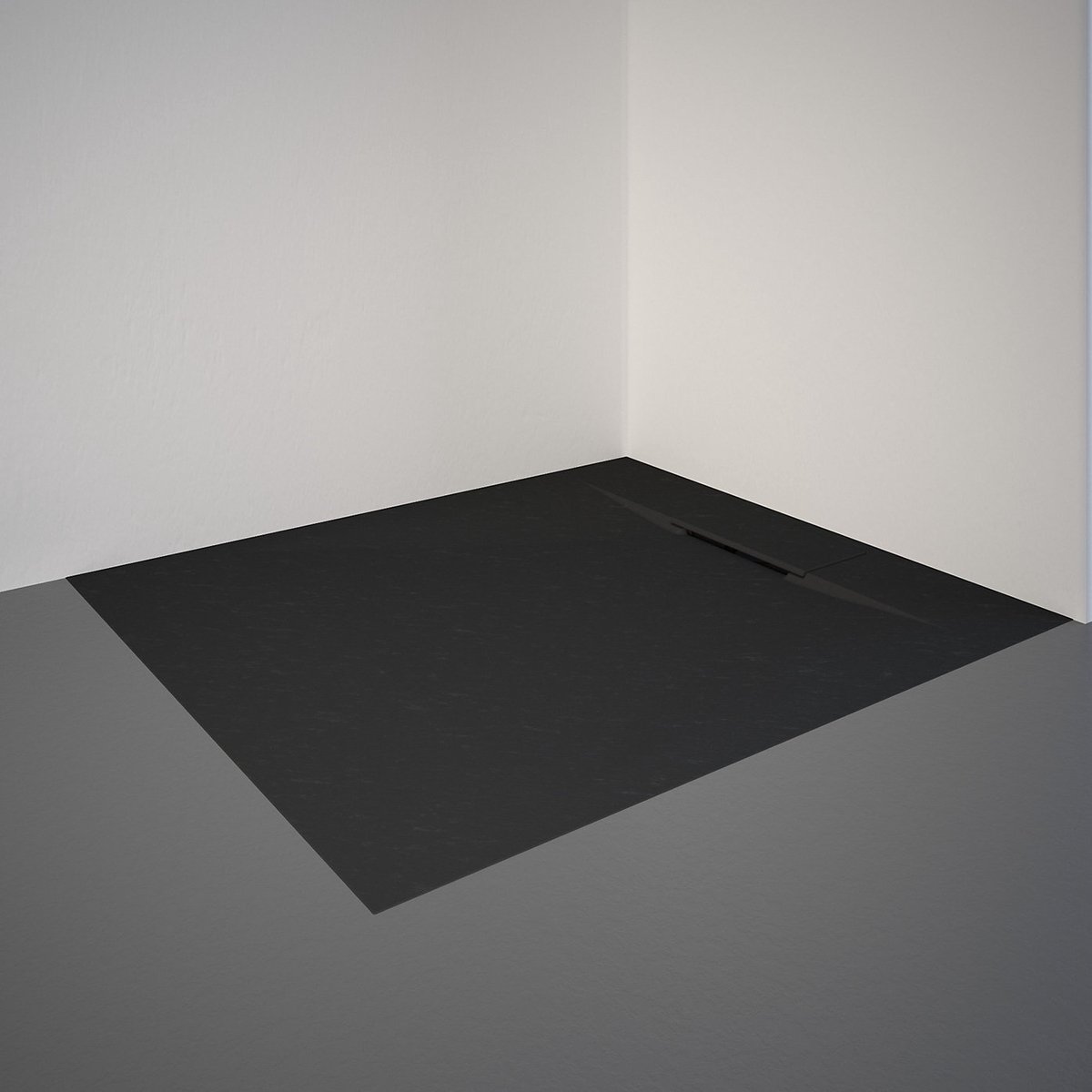 Receveur De Douche Extra Plat-schulte-anthracite-90x100x3,2cm-effet Pierre-ultra Léger-antidérapant
