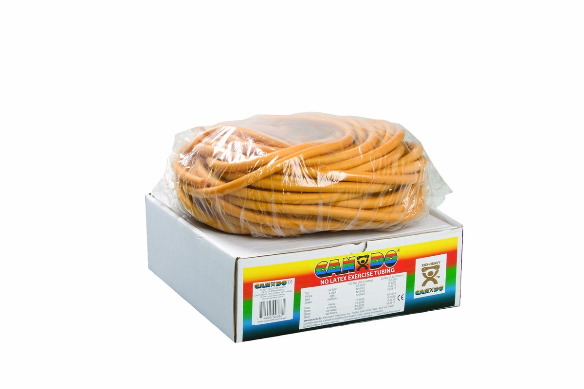 SnelShoppen - CanDo Power Tube LATEX-vrij Fitnessbuis - 100 voet Goud (Ultra Sterk) - Weerstands Trainer voor Functionele Training, Alternatief voor H