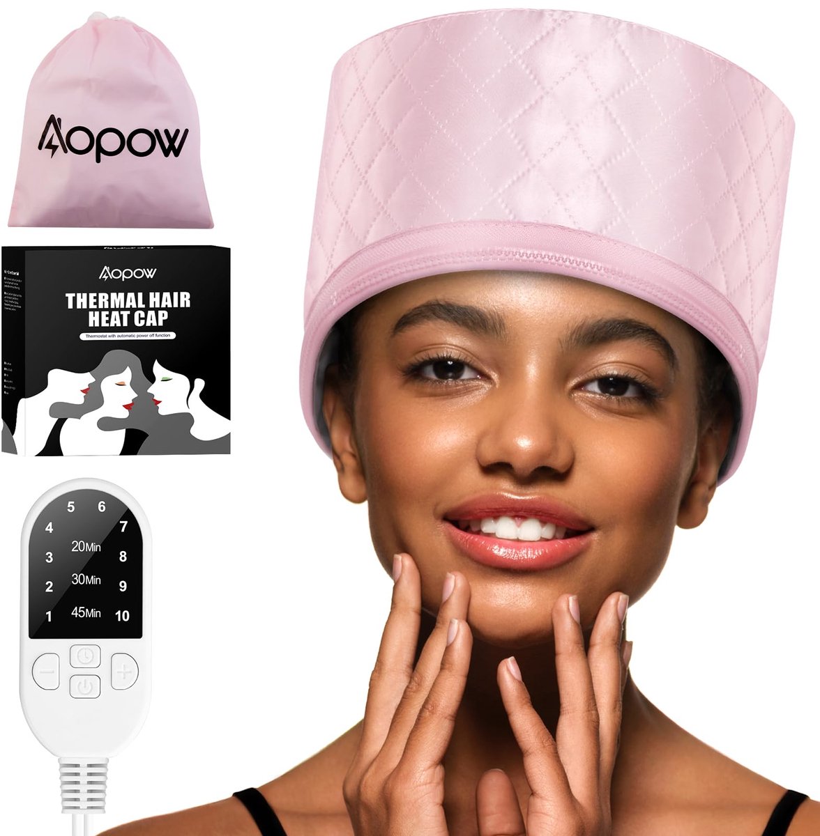 SnelShoppen - Haarkapbehandeling Stoomboot - Diepe Conditionering Thermische Warmtecappen Elektrisch voor Afro Haar - Hot Care Hoed Home Spa met 2 Mod