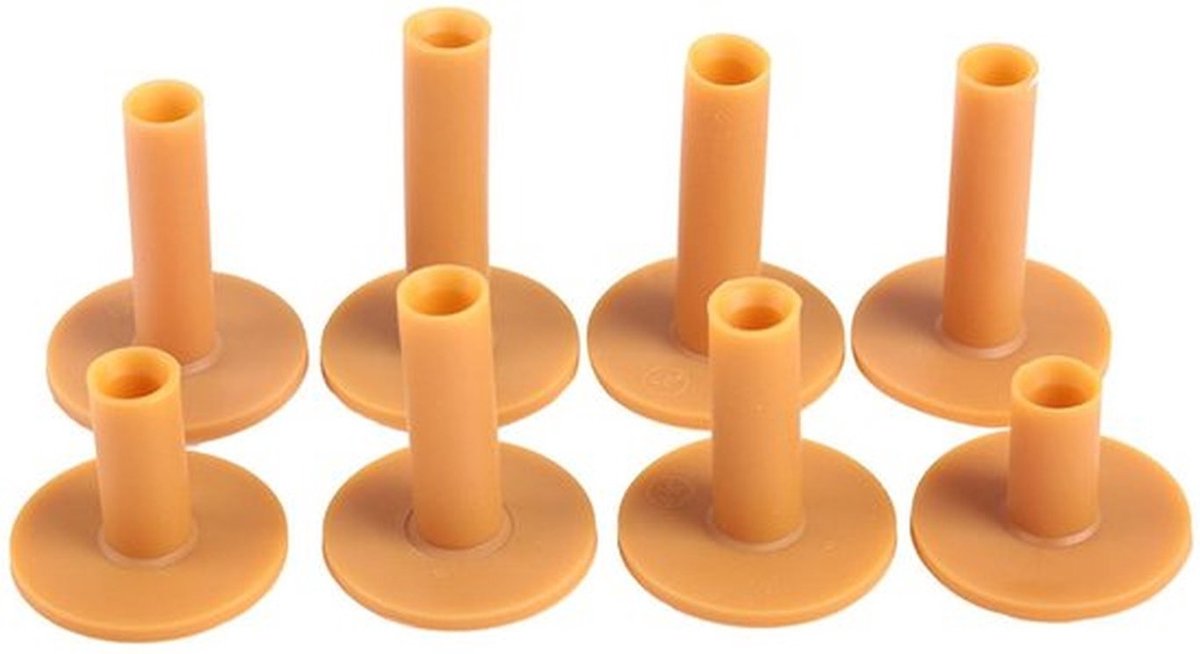 Golfstukken Rubberen Oefenhouder - 8-delige Set - Golftrainingsmateriaal - Oefen- en Drivingrange-Matten - Diverse Maten - Duurzaam Materiaal - Golftraining