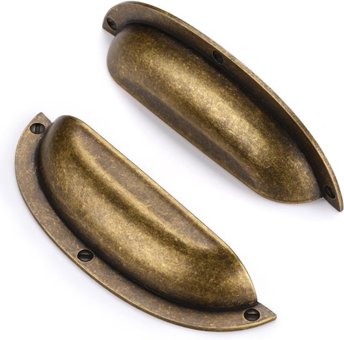 6 Stuks Vintage Ladehandgrepen, Retro Maanvormige Handgrepen, 96mm Boorgatafstand, Geschikt voor Laden, Kasten en Dressoirs