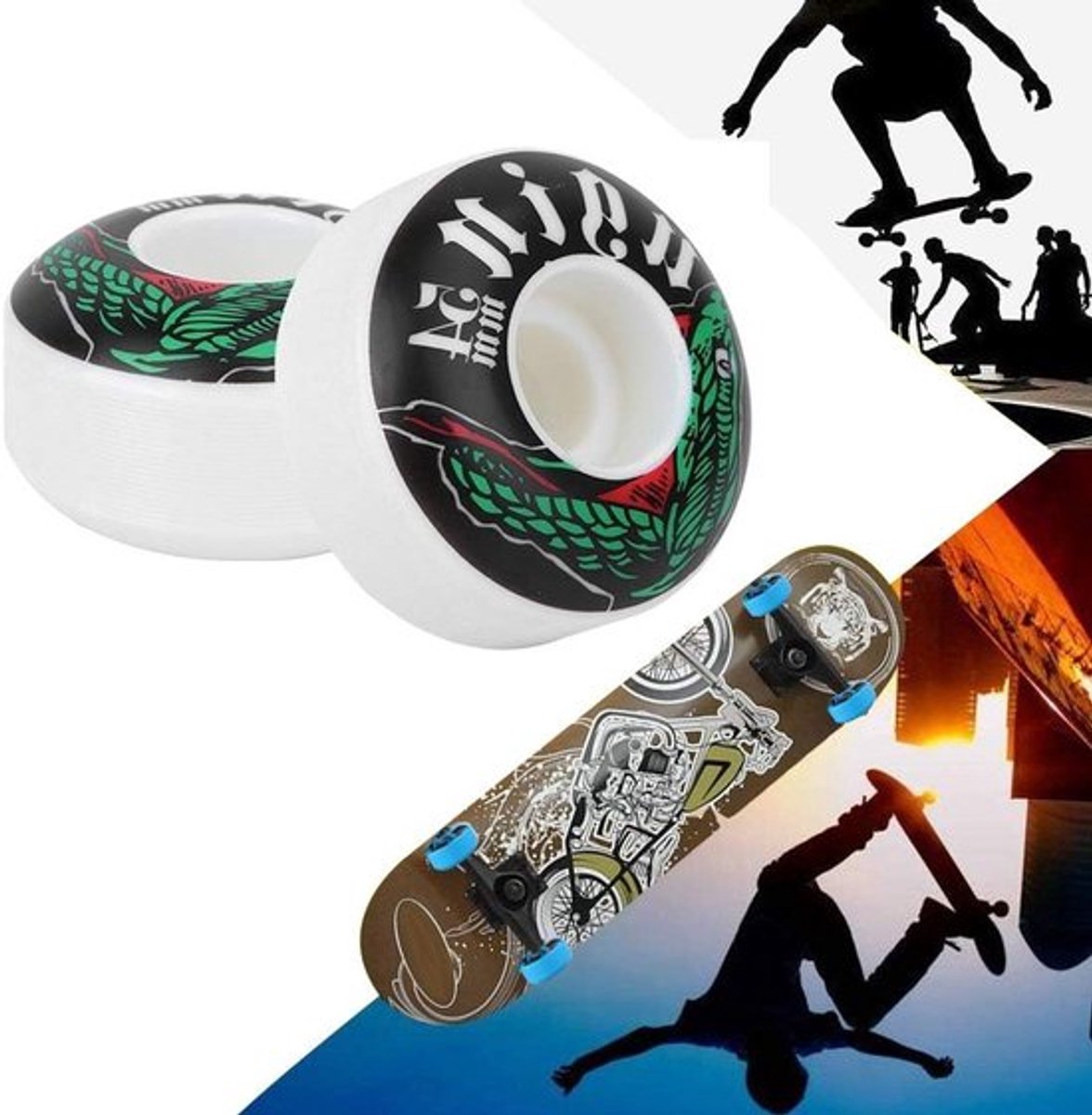 Skateboardwielen 54 * 32MM PU voor lange boards, hoogwaardig en duurzaam, perfect voor tricks en straatgebruik