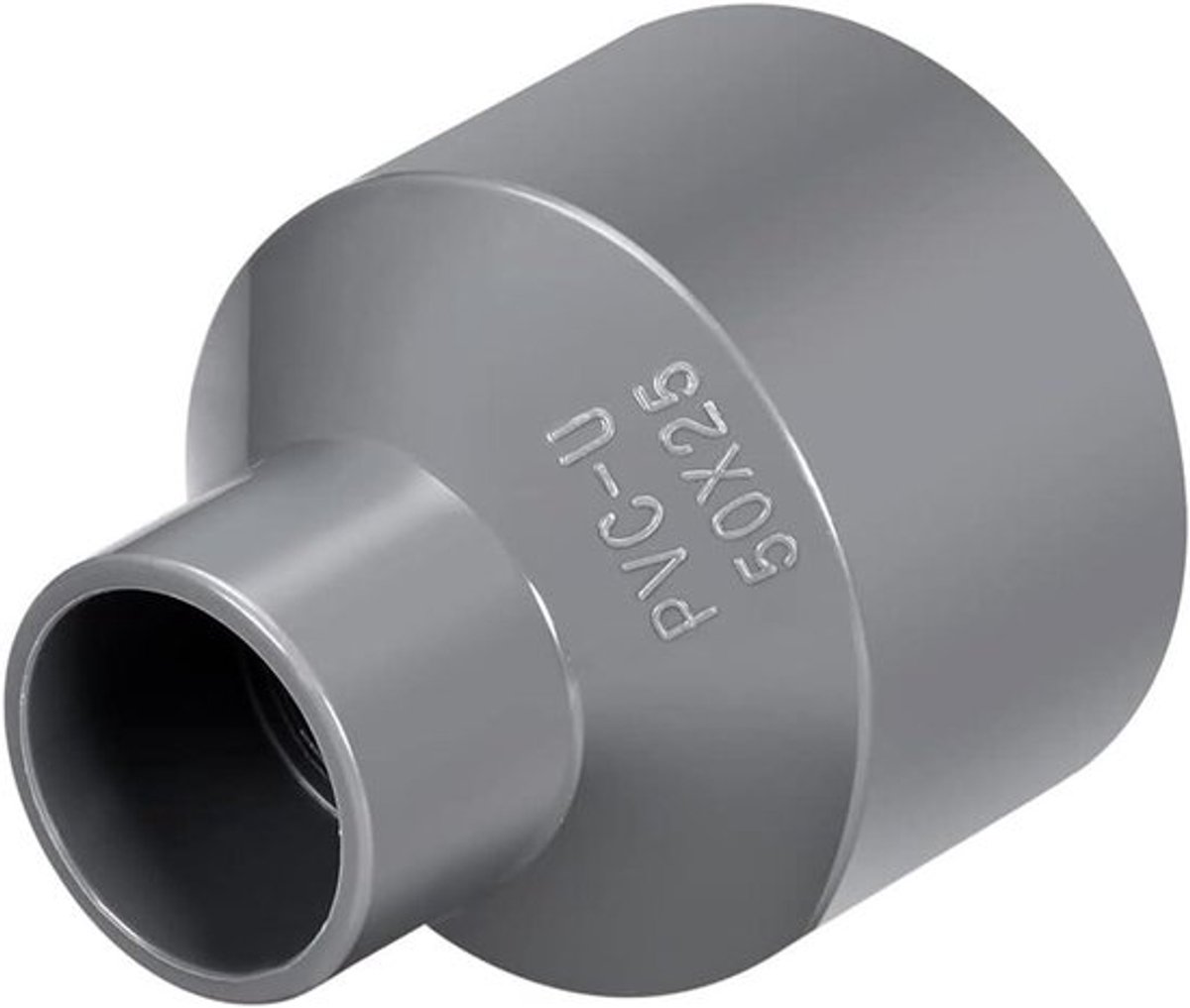 PVC DWV reducerende koppeling, 25 mm x 50 mm, pijpfitting adapter connector, grijs - Voor watervoorzieningen bouwen