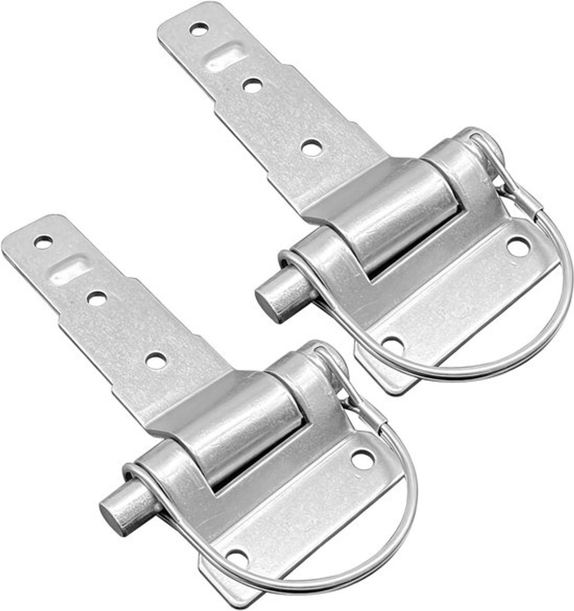 Afneembare D-type stalen scharnieren voor aanhangers - 2 stuks, geschikt voor vrachtwagens, bestelwagens en caravans, verzinkt en duurzaam