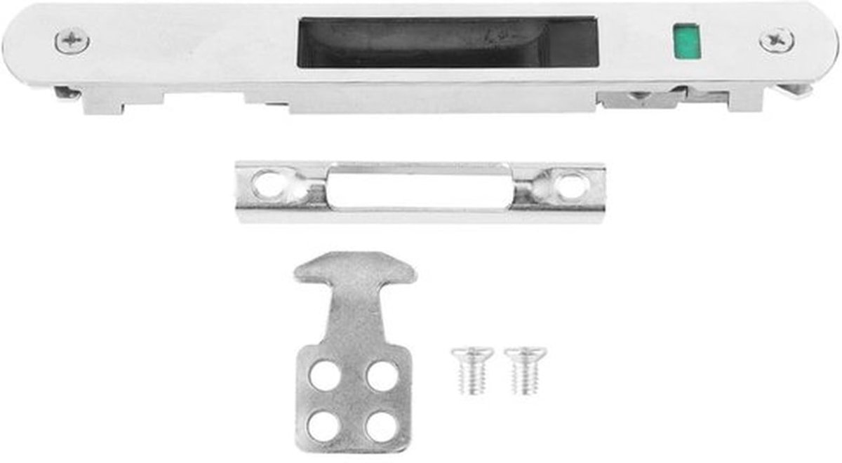 Schuifdeurslot Roestvrij Staal - Deurslot voor Glazen Schuifdeuren - Modern Design - Toepassing voor Ramen - Inclusief Accessoires - Afmetingen 19,8 x 2,8 cm