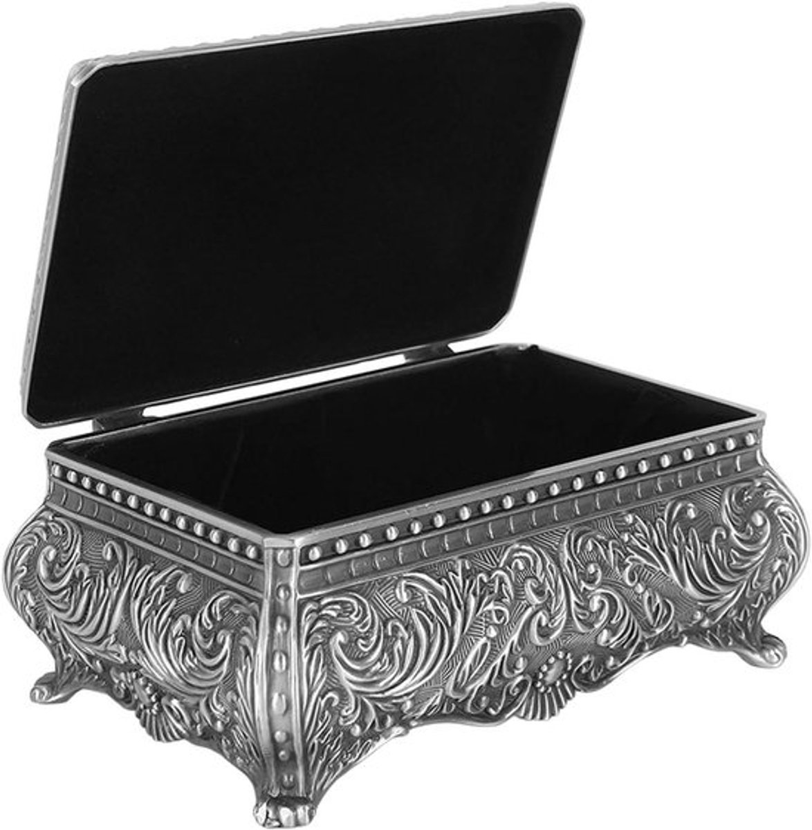 Sieradendoosjes met Bloemen Gravure | Vintage Rechthoekige Opbergdoos voor Sieraden | Trinket Organizer voor Vrouwen en Meisjes | Verjaardag en Kerstcadeau