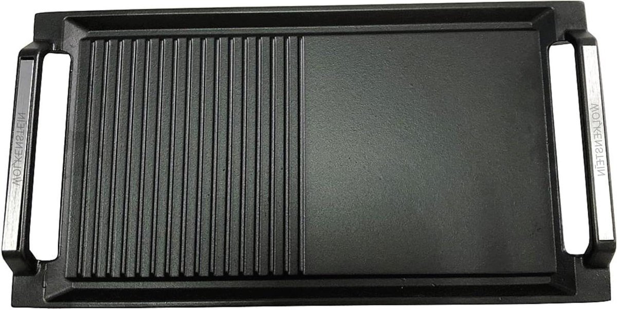 Grillplaat Plancha Inductie Bakplaat Binnen Grillen Gietijzer Non-stick 43.7 x 22.9 cm Zwart
