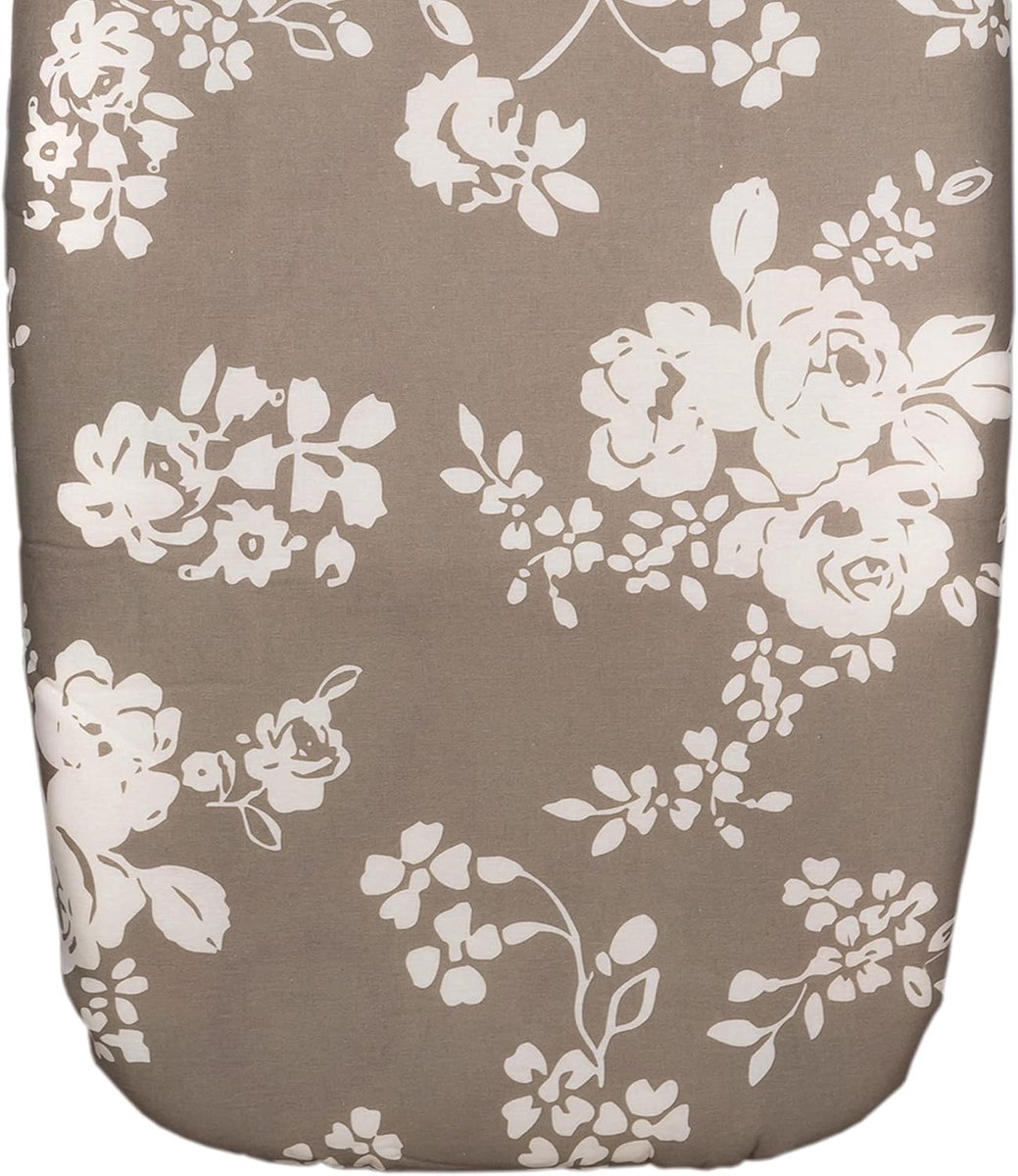 Strijkplankovertrek - Strijkhoes - Strijken - Hittebestendig - 140 x 60 cm - Grijs met bloemen