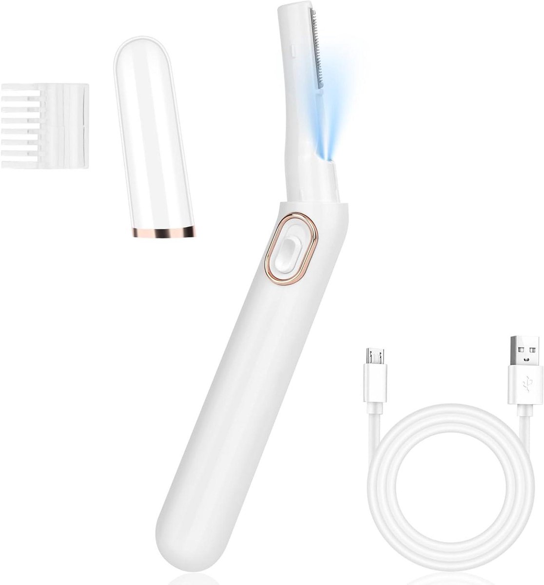 Gezichts-ontharingsapparaat - Epilator Gezicht - Huidverzorging Thuis - Pijnloze Verwijdering - Compact Formaat - Zilver