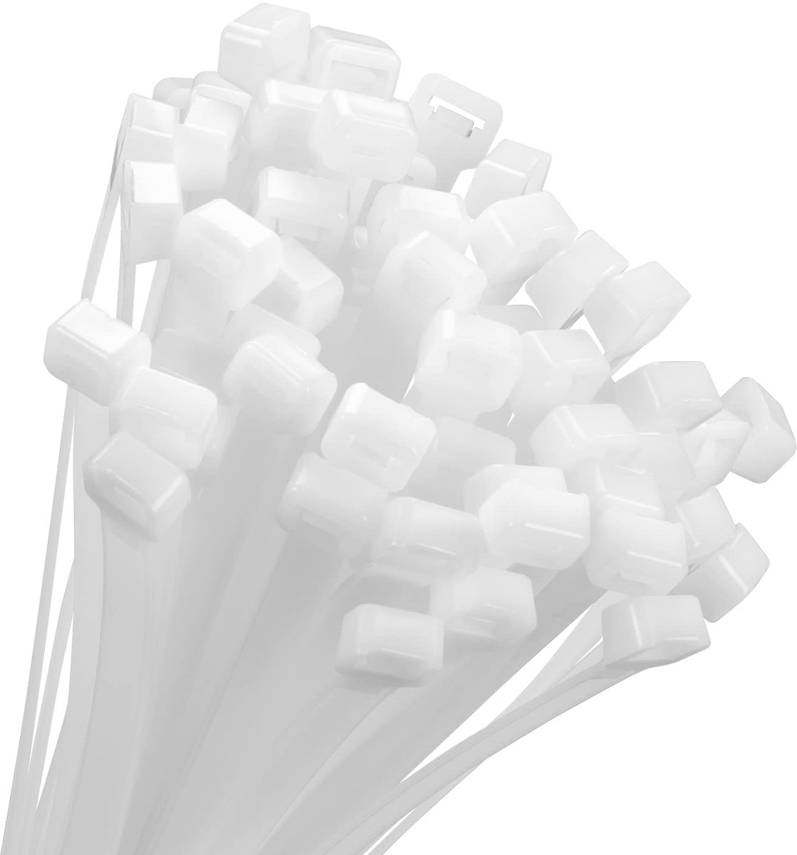 SnelShoppen - Heavy Duty 45,7 cm Witte Ritsbanden - 100 Pack Ultra Sterke Kabelbinders - 200 Lb Groot - Extra Lange Tie Wraps - UV-bestendig voor Binn