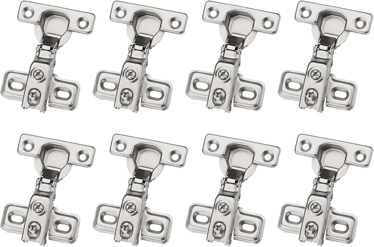 26mm Soft Close Mini Compact Frame Scharnieren met Hydraulische Demper voor Keuken- en Kastdeuren - Automatische Scharnieren met Ingebouwde Demping, Verpakking van 8 Stuks