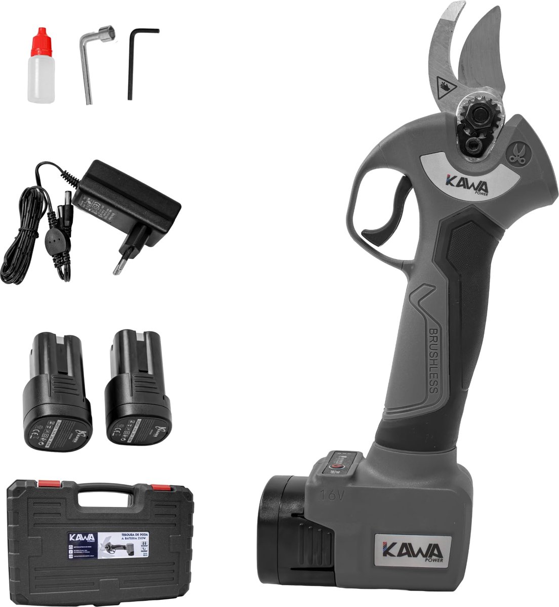 SnelShoppen - Accu Snoeischaar 14,4 V met 2 x 2 Ah Batterij, 250 W Snoeigereedschap voor Tuinonderhoud, Lichtgewicht en Ergonomisch Ontwerp, Ideaal vo