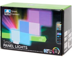 LSC Smart Connect Slimme LED Panelen 6 Stuks – 12 x 12 cm – Koppelbare RGB Verlichting