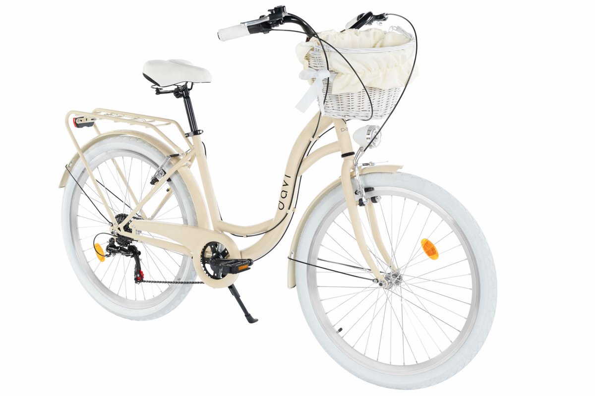 Davi Emma – Stadsfiets – 26 inch – 7 versnellingen – Shimano – V-brake – Lage instap – Bruin/Wit