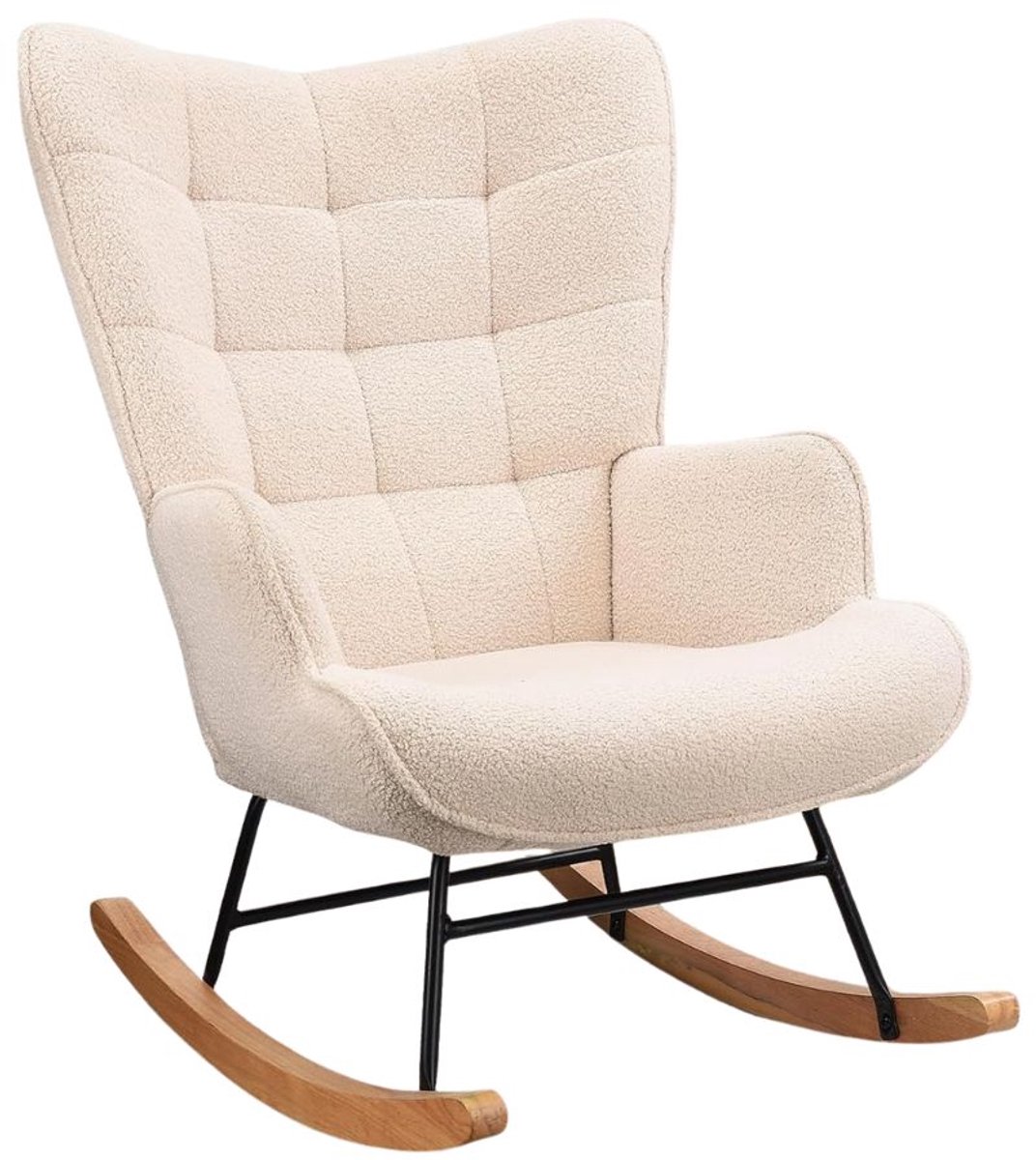 NIVA® Schommelstoel - Moderne Schommelstoel - Relaxstoel - Beige - 71cm x 92cm x 101cm