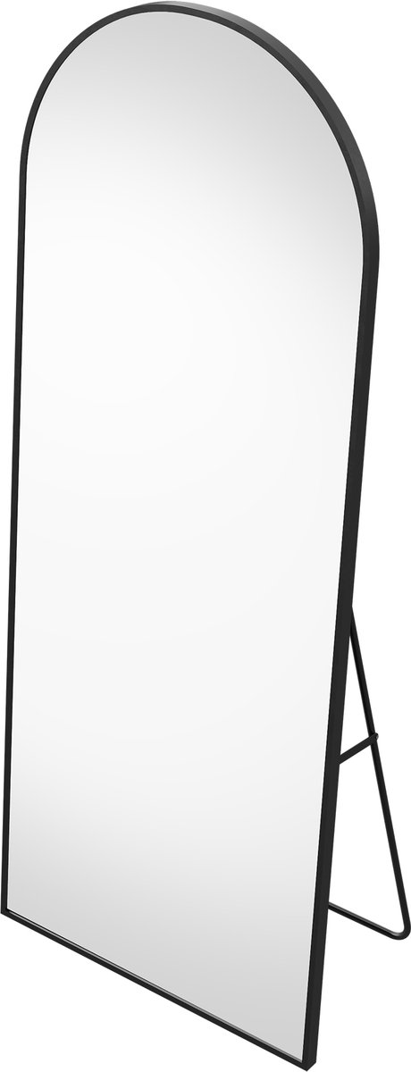 Staande Spiegel 177 x 77cm, Grote Wandspiegel, Frame Aluminiumlegering, Staande Spiegel Slaapkamer, Maakt het Omkleden Makkelijker Tevens Mooie Decoratie Slaapkamer (Zwart, 177 x 77cm)