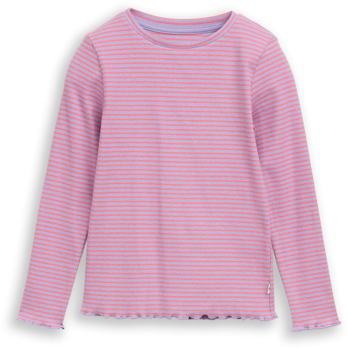 Tom Tailor - Shirt met lange mouwen en streepmotief - Maat 116/122 - coral and purple thin stripe