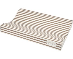 Meyco Baby Fat Stripe aankleedkussen - Taupe - 50x70cm