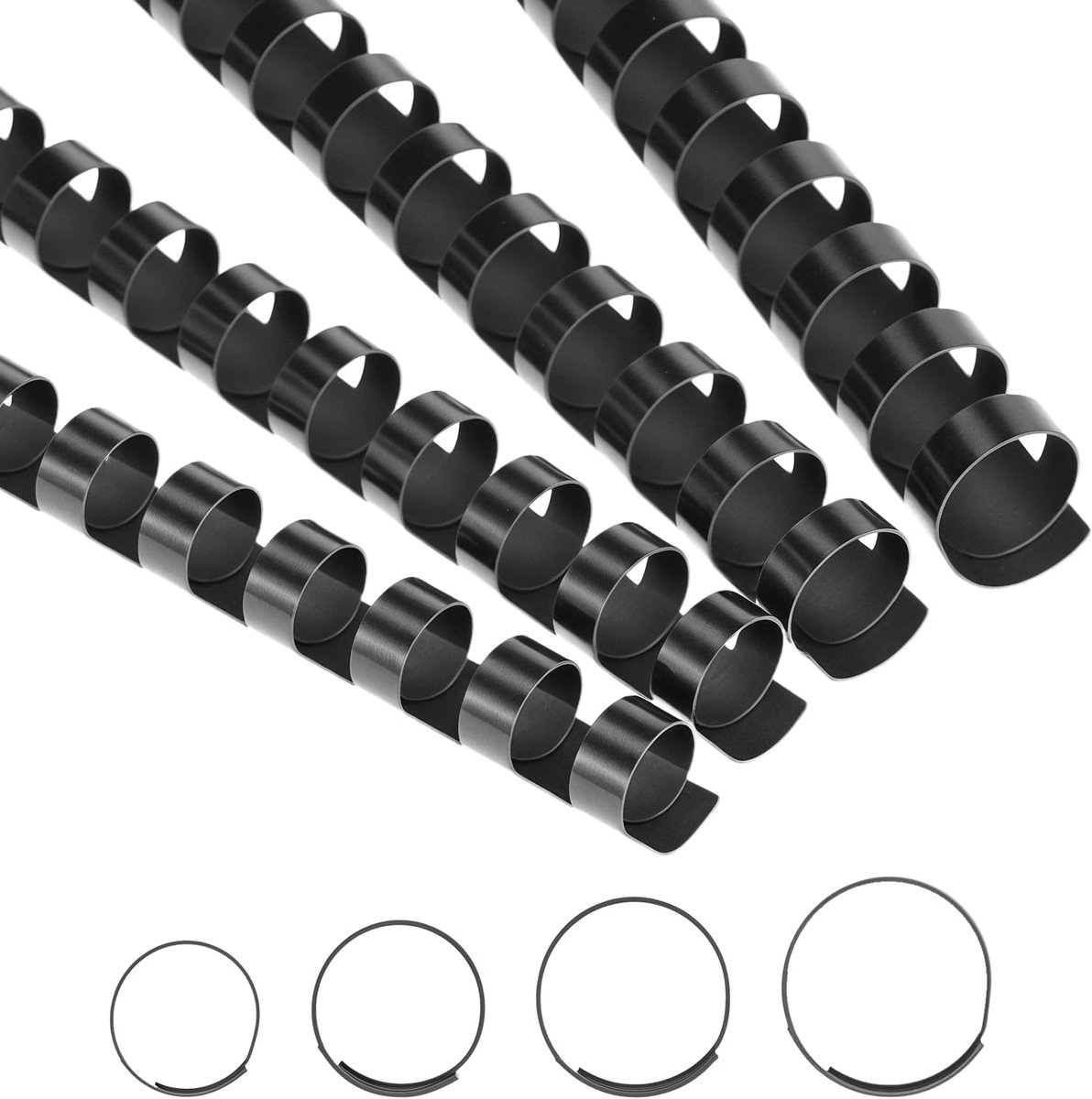Binderuggen - Plastic ringen - Documenten binden - Herbruikbaar ontwerp - 80 stuks A4 - Zwart