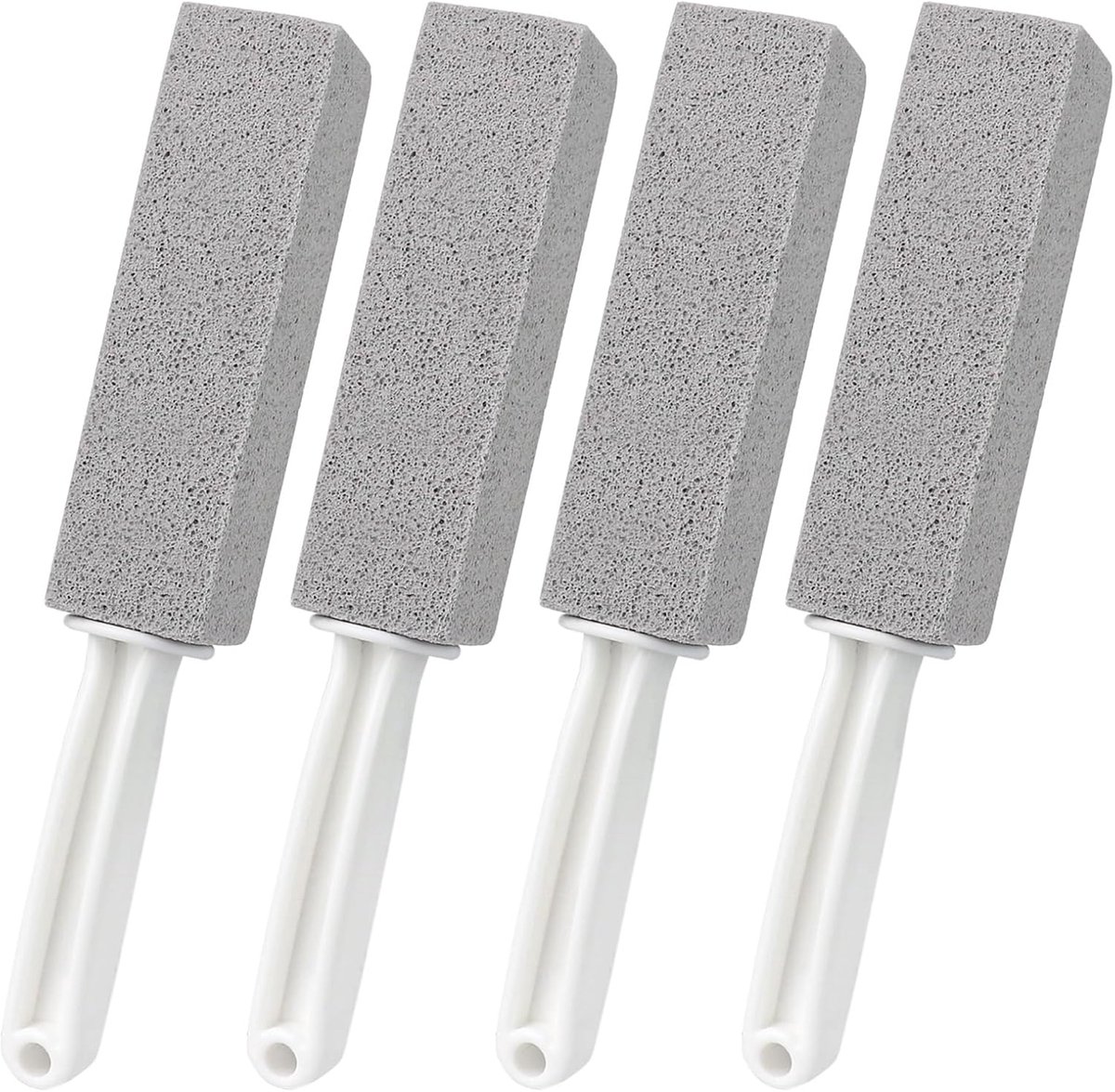 Set van 4 reinigingspuimstenen met handvat voor toiletten en kalkaanslag, roest van barbecuegrills, voor keuken, badkamer, zwembad en huishoudelijke reiniging