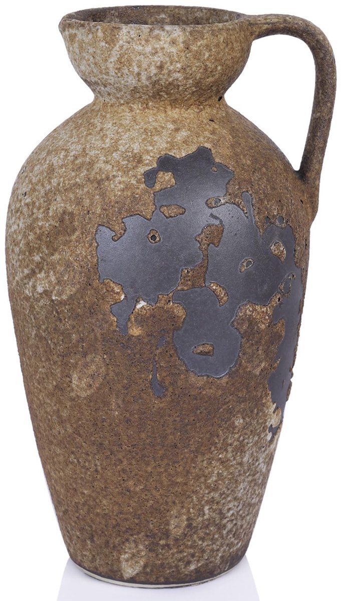 SnelShoppen - Vintage Rustieke Terracotta Vaas - Aardewerk Decoratieve Bloemenvaas voor Huisdecoratie, Entree, Tafel, Woonkamer, Boerderij Decor