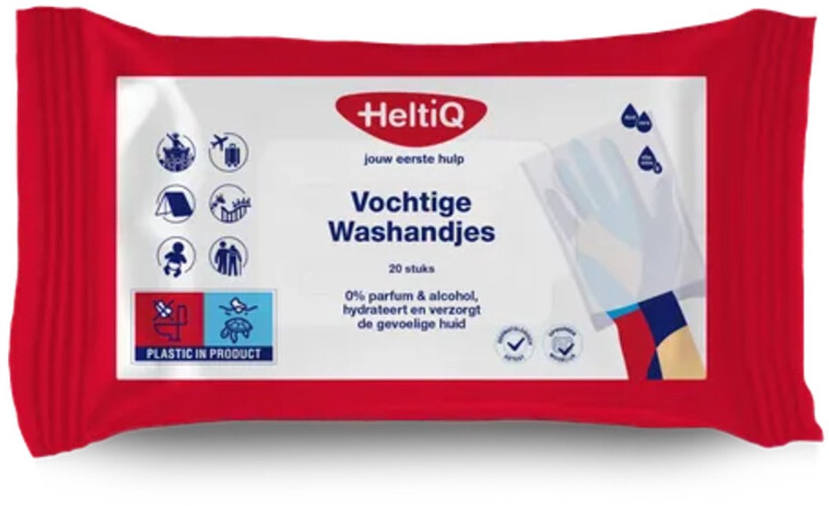 HeltiQ Vochtige Washandjes - 4 x 20 stuks - Voordeelverpakking