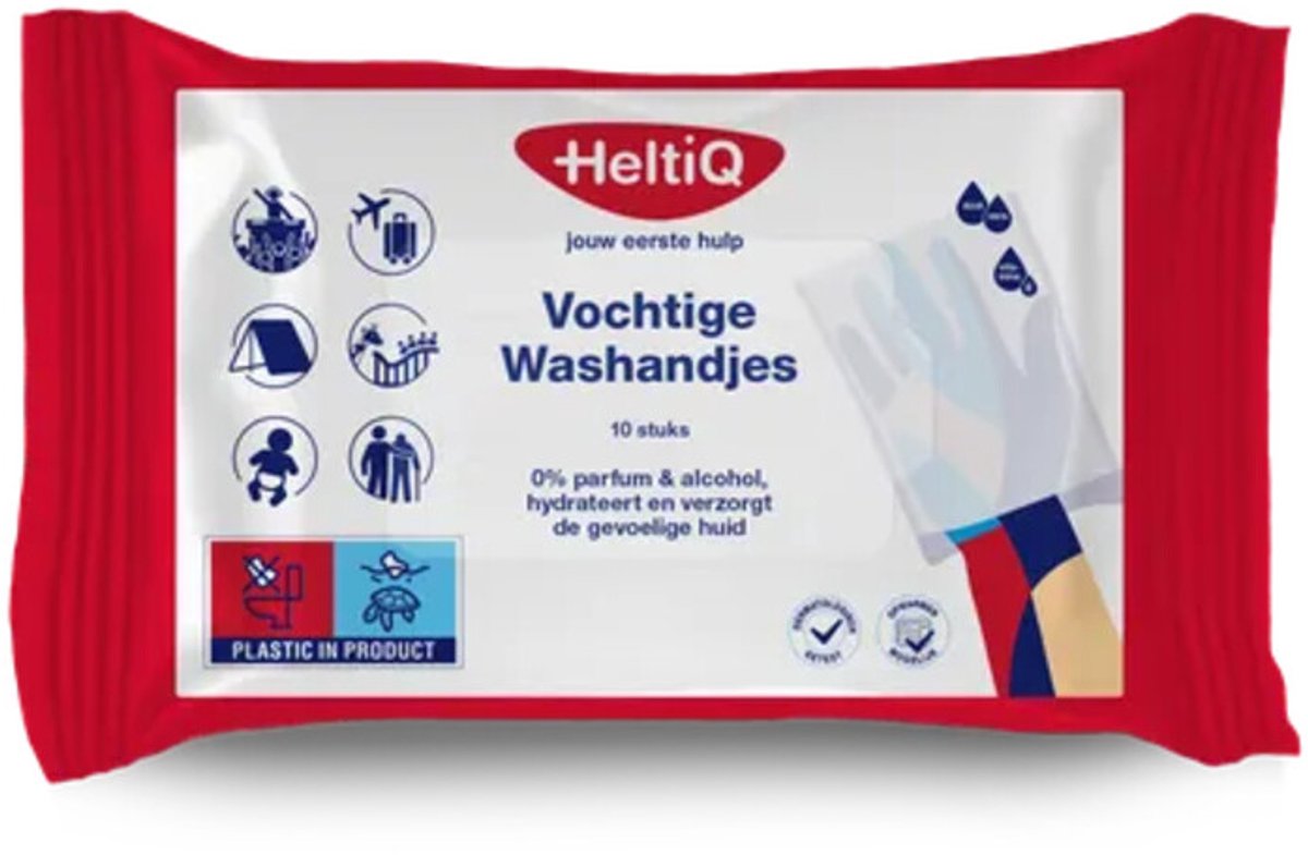 HeltiQ Vochtige Washandjes - 4 x 10 stuks - Voordeelverpakking