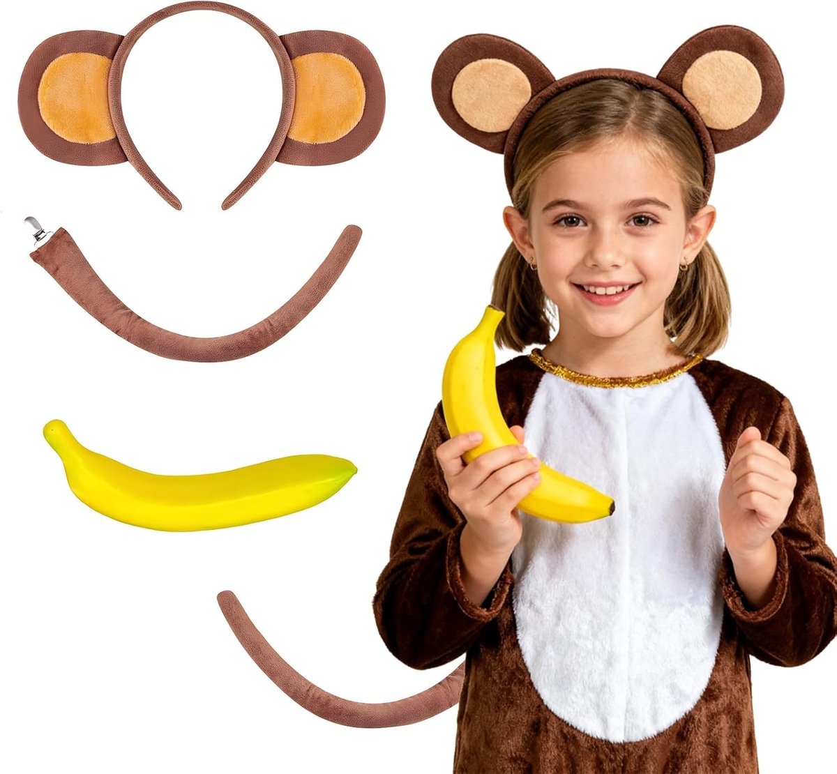 Apenkostuum voor volwassenen en kinderen, perfect voor feestjes en verkleedpartijen, apendecoratie