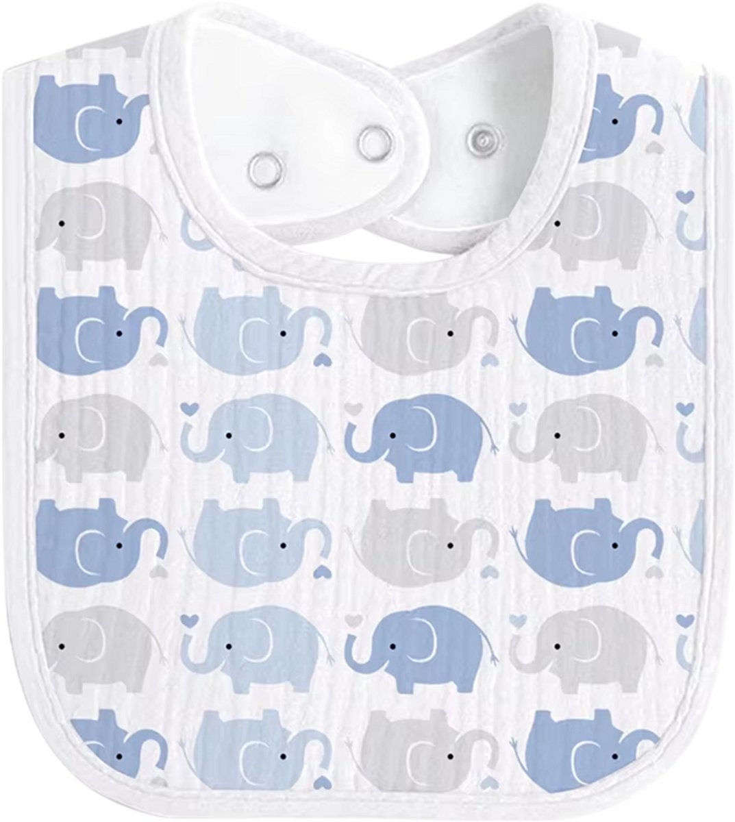 Mousseline Baby Slabbetjes – Zachte Katoenen Kwijlslab, Absorberend Tandjes Slabbetje voor Pasgeboren Baby’s, Herbruikbare Voedingsslab Unisex - Olifant