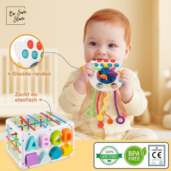 Be Sure Store® 4-in-1 Montessori Speelset - Educatief - Baby Speelgoed - Stapeltoren - Vormenstoof - 31 Delig - Vanaf 1 Jaar van Be Sure Store® — afbeelding 5