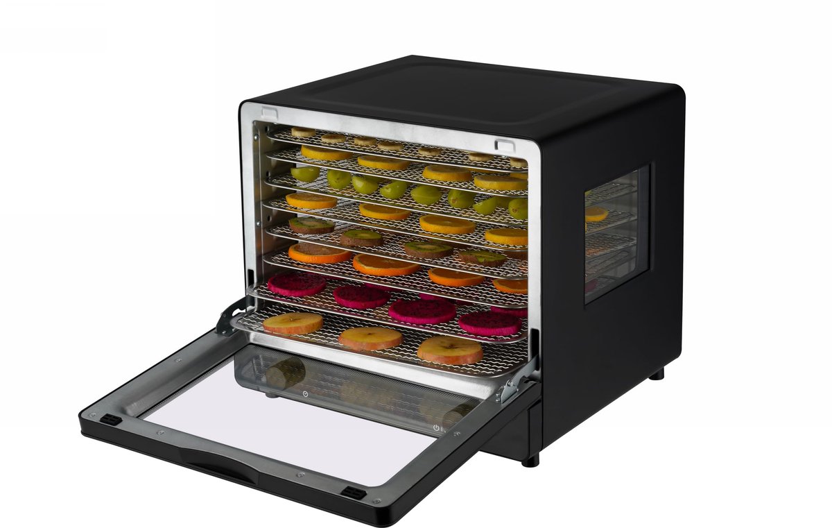 SnelShoppen - Maxxo NIR+ Infrarood Droogautomaat XXL - 500 W Droogapparaat met 8 Roestvrijstalen Roosters, Timer 1-49 Uur, Stil <47 dB, 28,5 L Binnenr