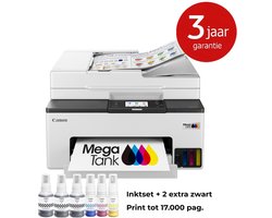 Canon MAXIFY GX2051 MegaTank Printer inclusief Inktset + 2 Extra Zwarte Inkt – Met ADF en Fax – Voor Thuiswerkers en Kleine Kantoren – Duplex – WiFi