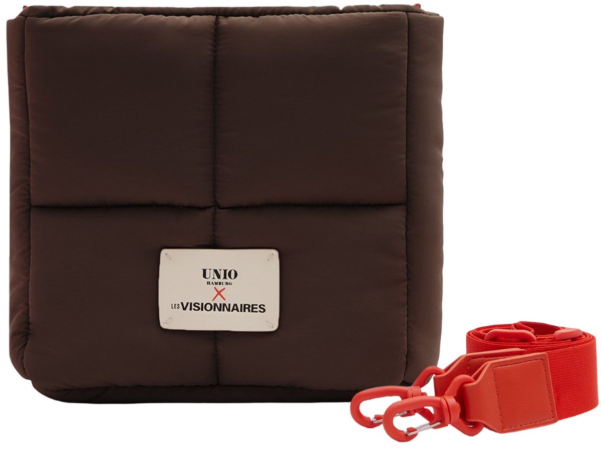 Unio Hamburg x Les Visionnaires schoudertas Puffy Unio Miyu Chocolate donkerbruin