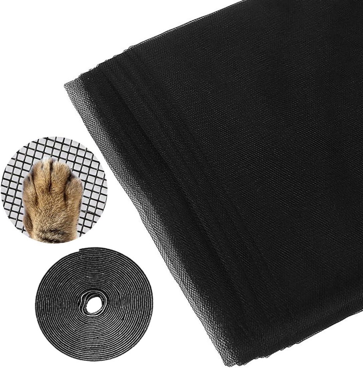 Vliegenraam Hor - Muggenhor Raam - Insecten Buiten Houden - Op Maat Te Knippen - 120x250 cm - Zwart