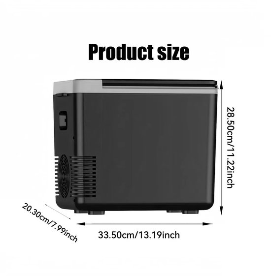 Mini Koelbox 10L - Elektrische Koelbox en Warmhoudbox - 12V voor Auto & 220V voor Thuis - Draagbare Koelkast - Koelen en Verwarmen - Zwart — afbeelding 2