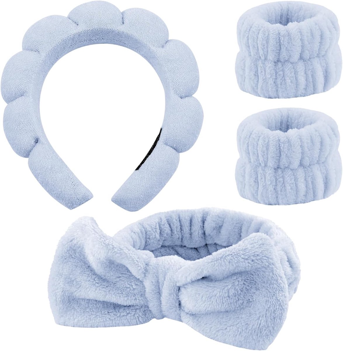 Set van 4 Gezichtsbanden voor Huidverzorging en Make-up Verwijdering - Ideaal voor Dames, Yoga, Sport en Douche