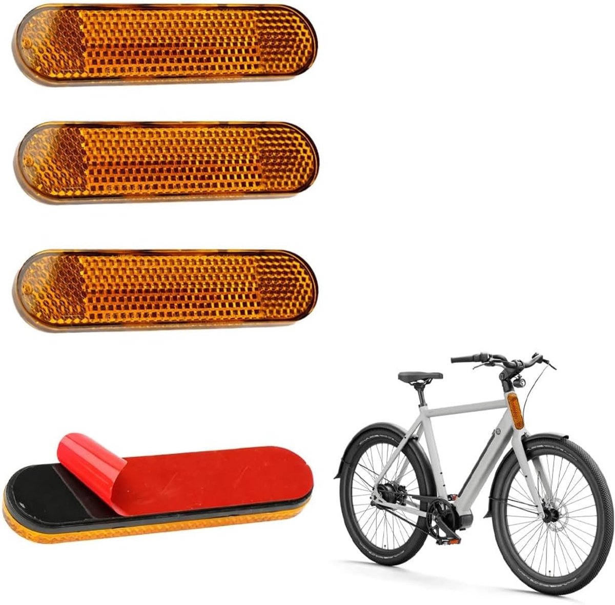 Set van 4 Professionele Reflectoren, Scheur- en Waterdicht, Reflecterende Strips voor Vrachtwagens, Motorfietsen en Fietsen, Veiligheidsmarkering voor Voertuigen