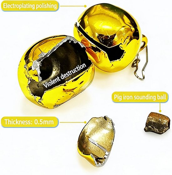 Visbelletjes - 20 stuks - 1,6*1,43*2,01 cm - Zeehengelbelletjes - Werpbelletjes - Vlothengelbelletjes - Visbelletjes - Hengelbelletjes - Ringbelletjes - Visalarmen - Werpalarmen - Hengelbelletjes — afbeelding 2