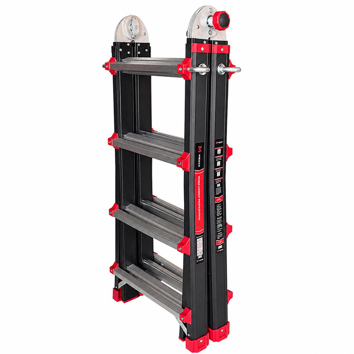 Mexxo Vouwladder 3,97 meter - Uitschuifbare multiladder - 4x4 sporten (14 treden) - Aluminium