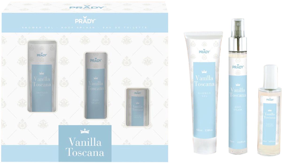 Prady - Vanilla Toscana - Body Care Pack - Lichaamsverzorgingspakket - Douchegel - Body Splash - Eau de Toilette - In doos verpakt