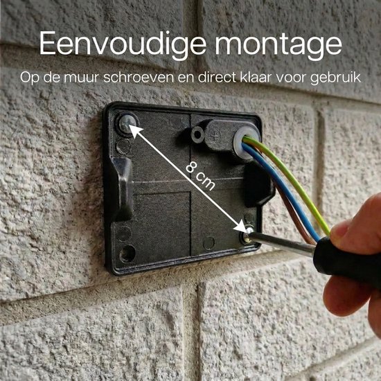 Demonstratie van eenvoudige montage, met schroeven en draden.
