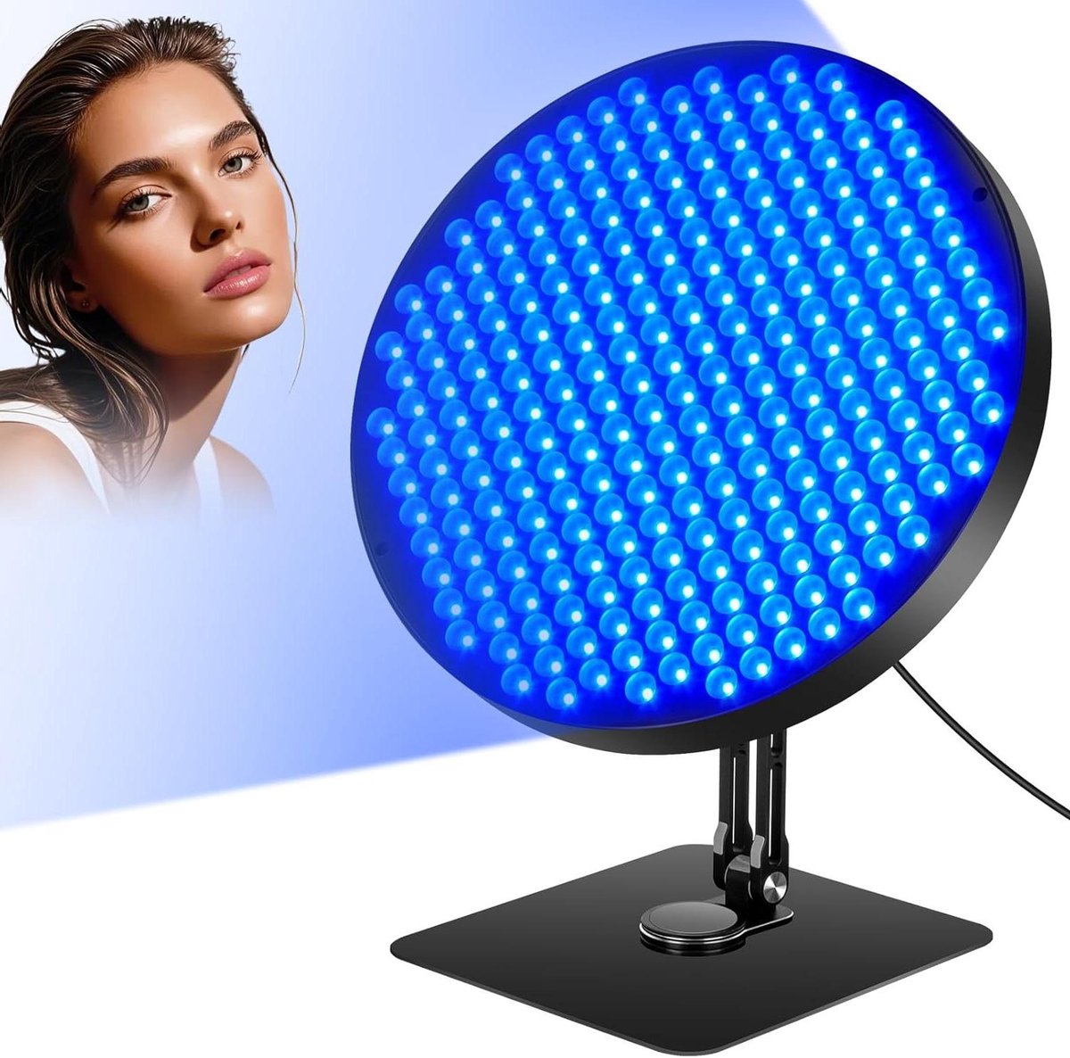 Thuis Solarium 50W met 250 LEDs en Timer - 360 Graden Verstelbare Tafelbruiningslamp voor Gezicht en Lichaam