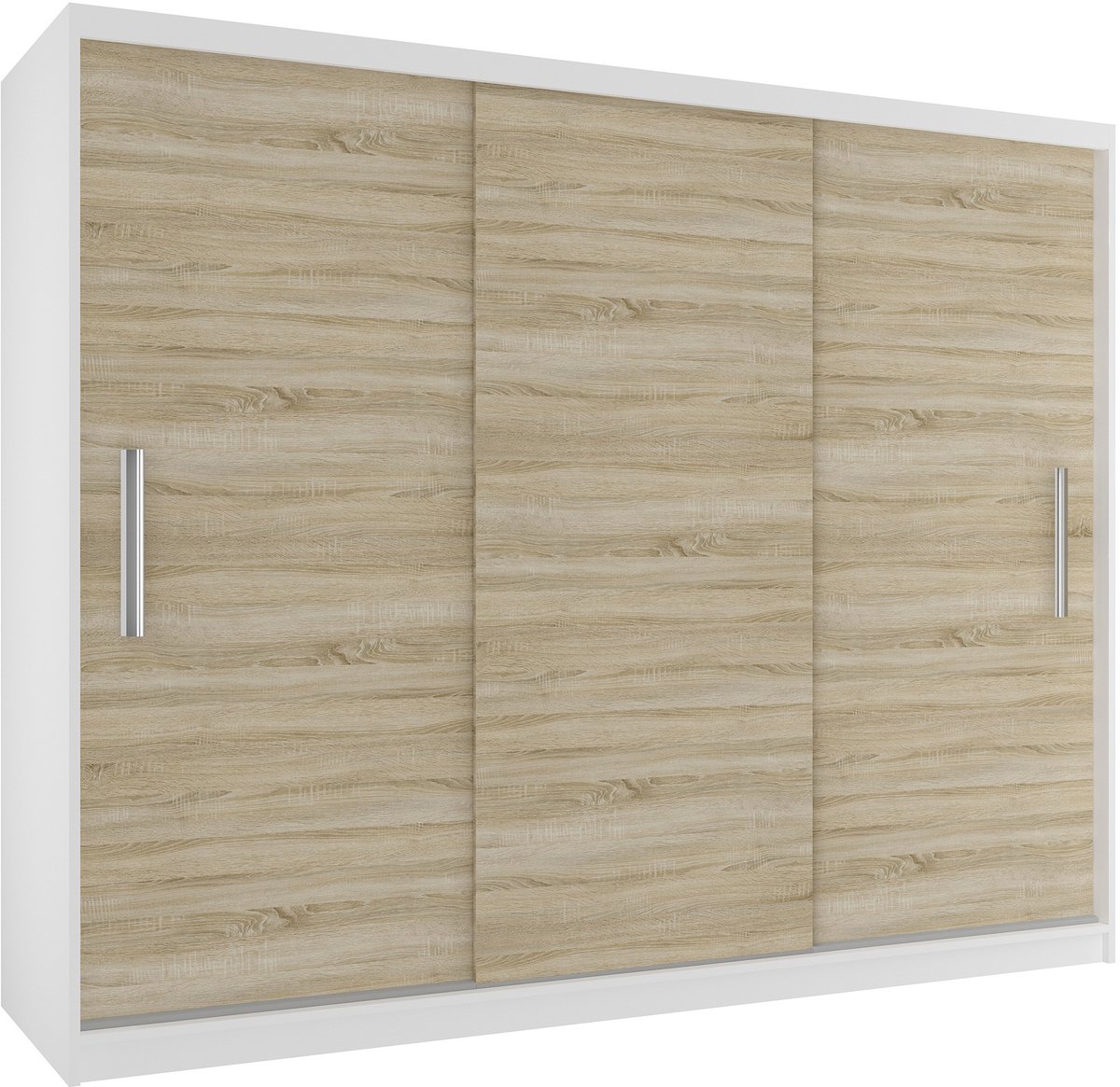 BELINI Verona SI Schuifdeurkast 232 cm Wit/Sonoma Eiken Mat - Garderobekast met Kledingstangen - Comfort Line Slaapkamerkast