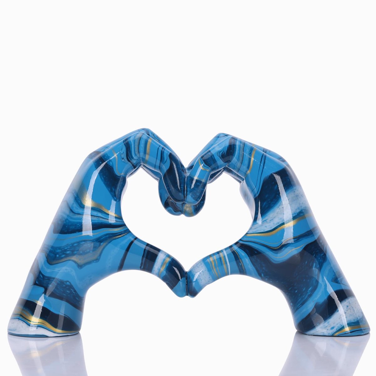 SnelShoppen - Blauw gebaar standbeeld liefdesstandbeeld kleurrijk sculptuur decoratie voor