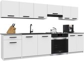 BELINI Keukenblok ITALIA 2 - Keukenmeubel Set 240 cm Wit Mat met Werkbladen - Boven- en Onderkasten