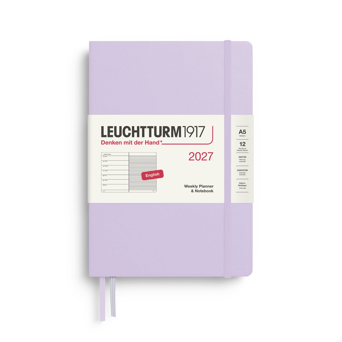 Leuchtturm1917 - 2027 Weekly Planner & Notebook - Medium - lilac - hardcover