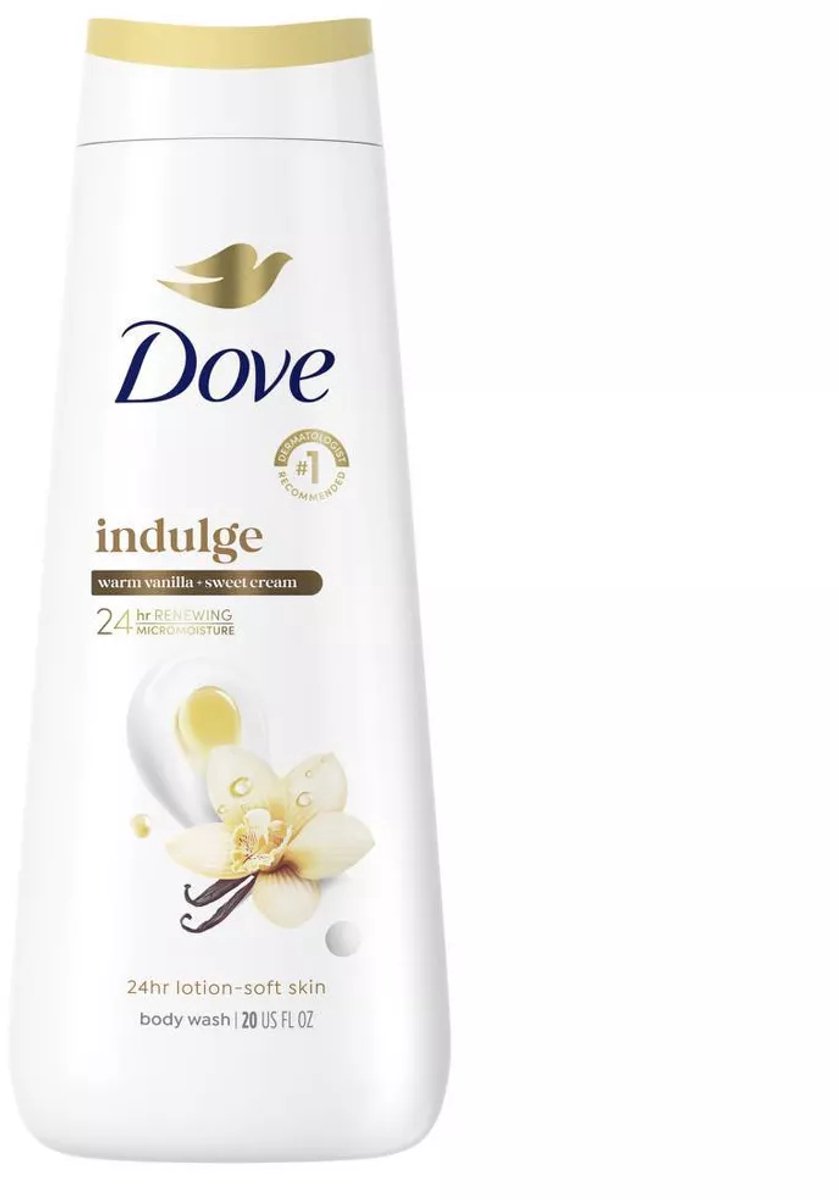 Dove Beauty Warm Vanilla & Sweet Cream Bodywash – 24-uurs hydratatie voor een zachte huid – 591 ml