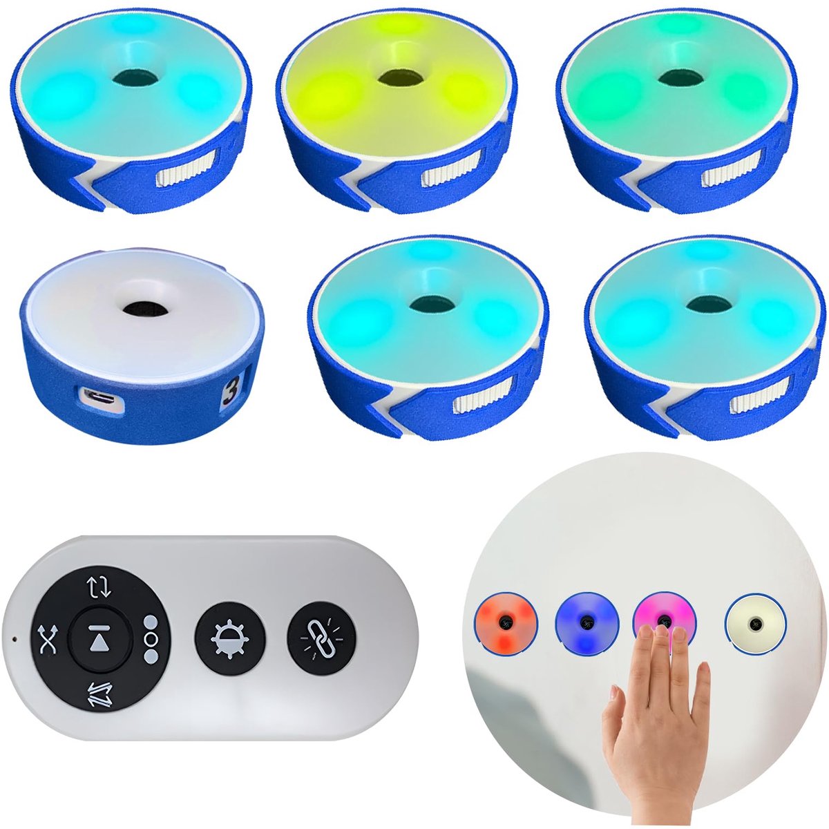 SnelShoppen - Reactietrainingslichten Set van 6 met 4 Modi - Sport Behendigheidstrainingsset met USB-Opladen voor Atleten en Fitness Trainers - Verhoo