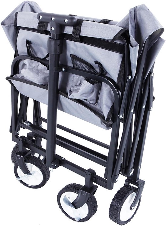 Bolderkar - Transportwagen Tuinwagen - Zware spullen vervoeren - Opvouwbaar stalen frame - 75 cm - Grijs — afbeelding 4